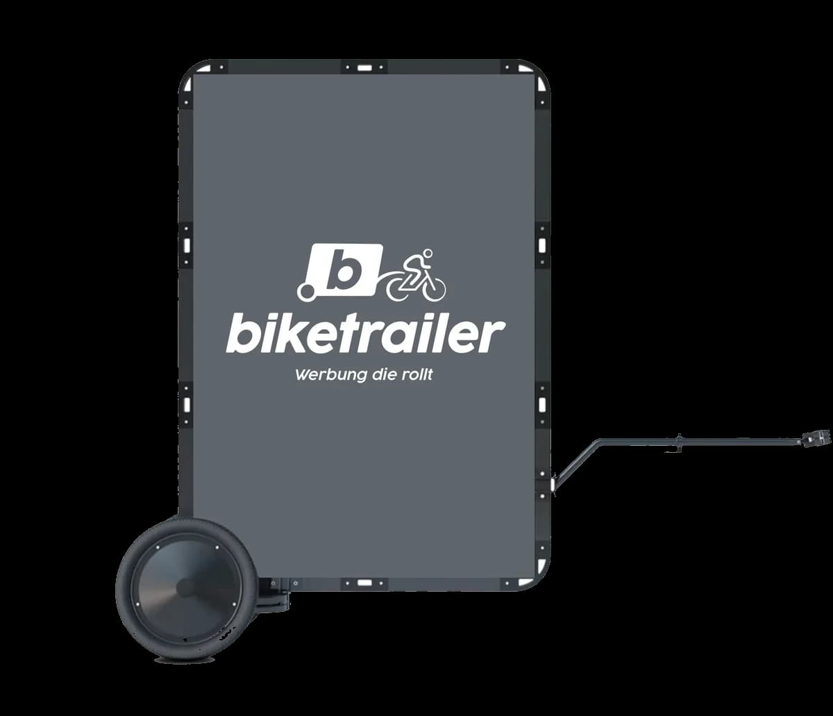 Remorque publicitaire Biketrailer pour la publicité à vélo à Bienne